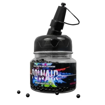 Billes acier Noir (BBs) Cal. 4.5 x 1500 POWAIR pour armes a air*