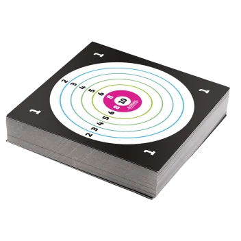 Cible 14x14 marquage Noir avec Score x100 POWAIR*