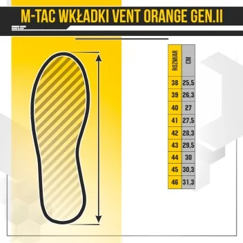 Semelles Ventilées Gen.II M-Tac Orange
