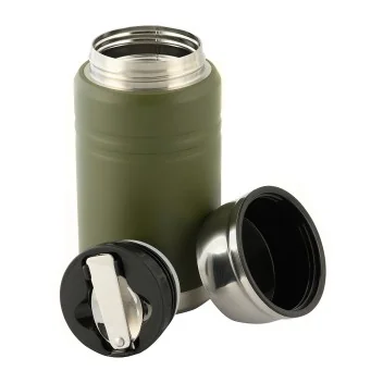 Thermos acier 750ml avec cuillère pliante M-Tac Olive