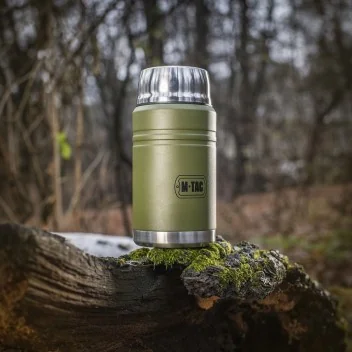 Thermos acier 750ml avec cuillère pliante M-Tac Olive