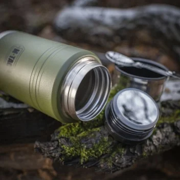 Thermos acier 750ml avec cuillère pliante M-Tac Olive