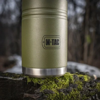 Thermos acier 750ml avec cuillère pliante M-Tac Olive