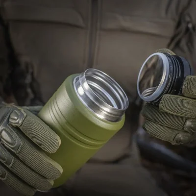 Thermos acier 750ml avec cuillère pliante M-Tac Olive