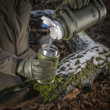 Thermos acier 750ml avec cuillère pliante M-Tac Olive