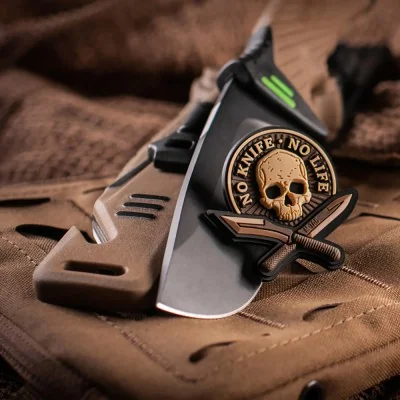 Patch Velcro No Knife No Life 3D PVC 5x5cm M-Tac Coyote