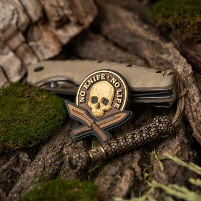 Patch Velcro No Knife No Life 3D PVC 5x5cm M-Tac Coyote