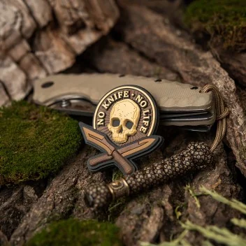 Patch Velcro No Knife No Life 3D PVC 5x5cm M-Tac Coyote