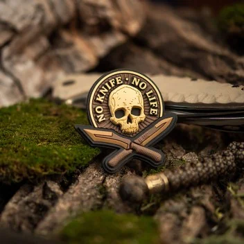 Patch Velcro No Knife No Life 3D PVC 5x5cm M-Tac Coyote