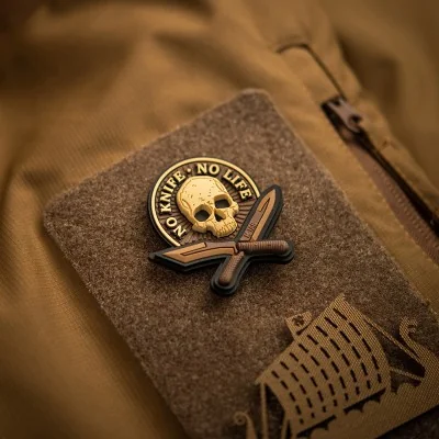 Patch Velcro No Knife No Life 3D PVC 5x5cm M-Tac Coyote