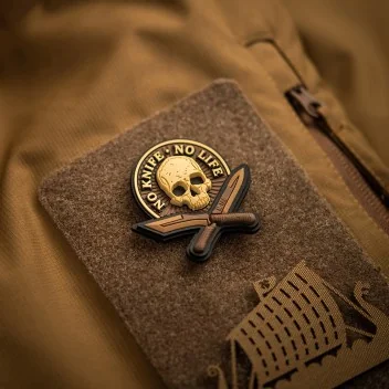 Patch Velcro No Knife No Life 3D PVC 5x5cm M-Tac Coyote