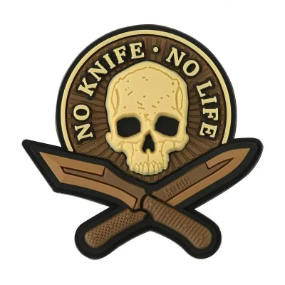Patch Velcro No Knife No Life 3D PVC 5x5cm M-Tac Coyote