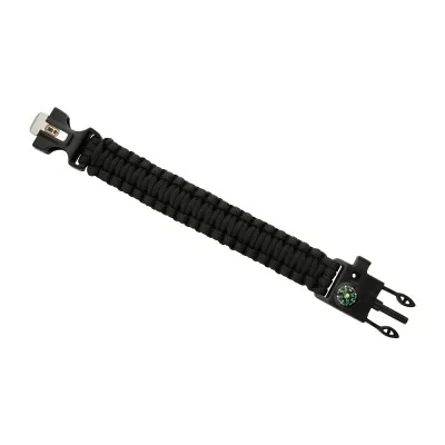 Bracelet en paracorde Pierre a Feu, Boussole, Sifflet M-Tac Noir