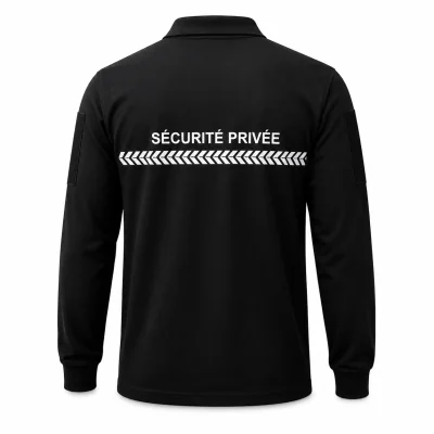 Polo manches longues sécurité privée Noir GK SAFETEK