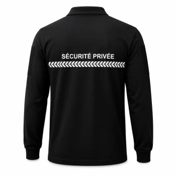 Polo manches longues sécurité privée Noir GK SAFETEK