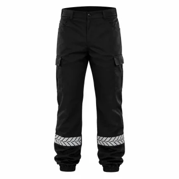 Pantalon sécurité privée noir avec bandes HV – GK SAFETEK