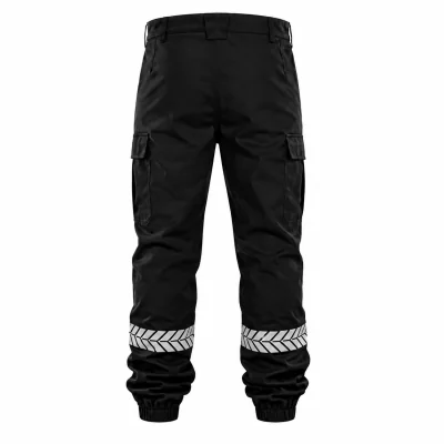 Pantalon sécurité privée noir avec bandes HV – GK SAFETEK