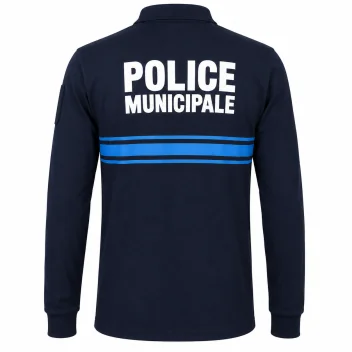 Polo Police Municipale ML Bouton Marine *