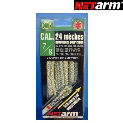Blister 24 mèches vertes cal. 7mm à 8.15 mm