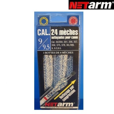 Blister de 24 mèches mèches bleues pour cal. 9 mm