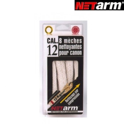 Blister 8 mèches blanches pour cal. 12 mm