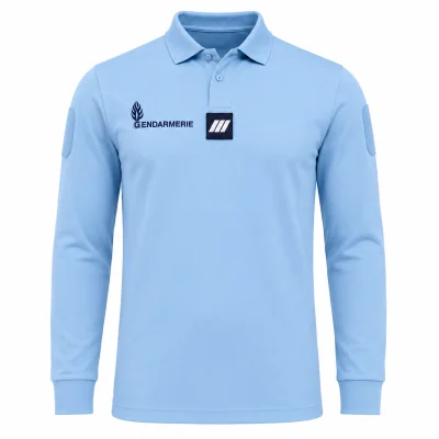 Polo Piqué ML Gendarmerie Cooldry 180gm² Patrol Bleu *