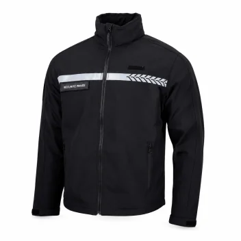 Softshell sécurité privée avec bandes HV Noir – GK SAFETEK