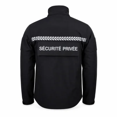 Softshell sécurité privée avec bandes HV Noir – GK SAFETEK