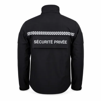 Softshell sécurité privée avec bandes HV Noir – GK SAFETEK