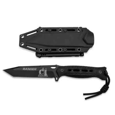 Couteau Tactique Militaire RANGER Lame fix 13.5cm C4 Tactical Noir *