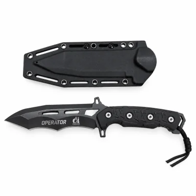 Couteau Force Speciale OPERATOR Lame fix 14.5cm C4 Tactical Noir *