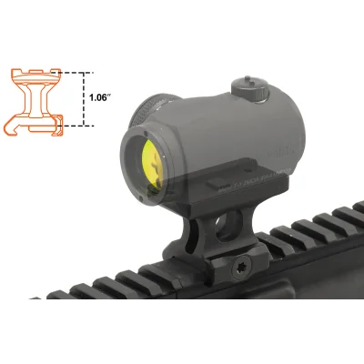 Support T1 ultra-fin, co-témoin inférieur 1/3 UTG Noir *