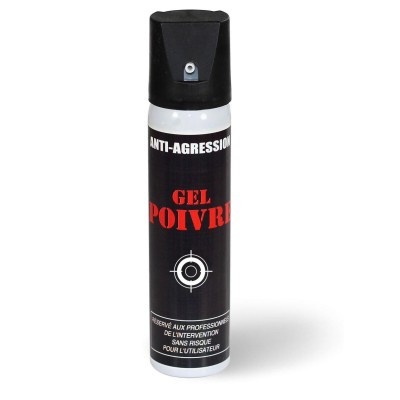 Aérosol lacrymogène anti-agression gel poivre 75 ml