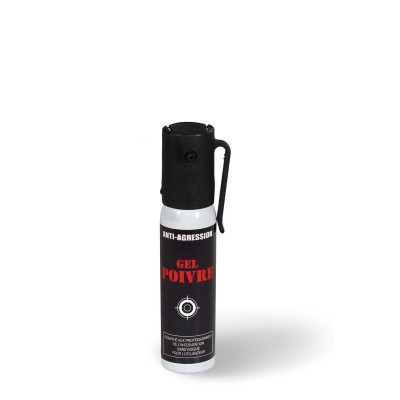 Aérosol lacrymogène anti-agression gel poivre 25 ml
