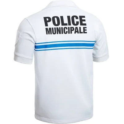 Polo manches courtes Police Municipale P.M ONE Blanc