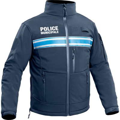 Veste Softshell Police Municipale P.M. ONE Bleu Marine Foncé