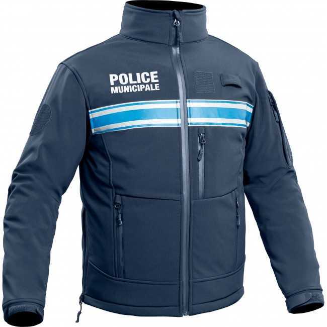 Veste Softshell Police Municipale P.M. ONE Bleu Marine Foncé