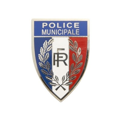 Insigne Métal Casquette Police Municipale Tricolore "RF"