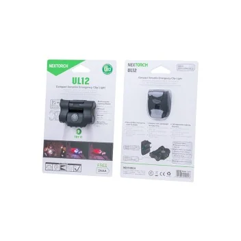 Lampe à clip UL12 NEXTORCH – 3 modes Blanc/Rouge/Bleu