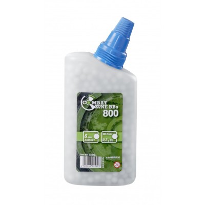 Billes BBS 6mm Combat Zone blanches 0.20G (Bouteille x800)