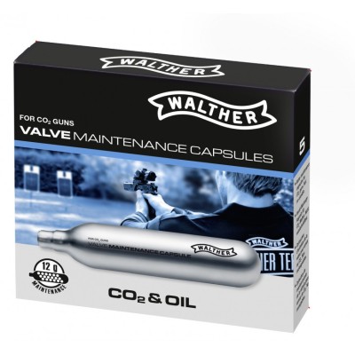 Capsules CO2 12g avec huile intégré (x5) Walther